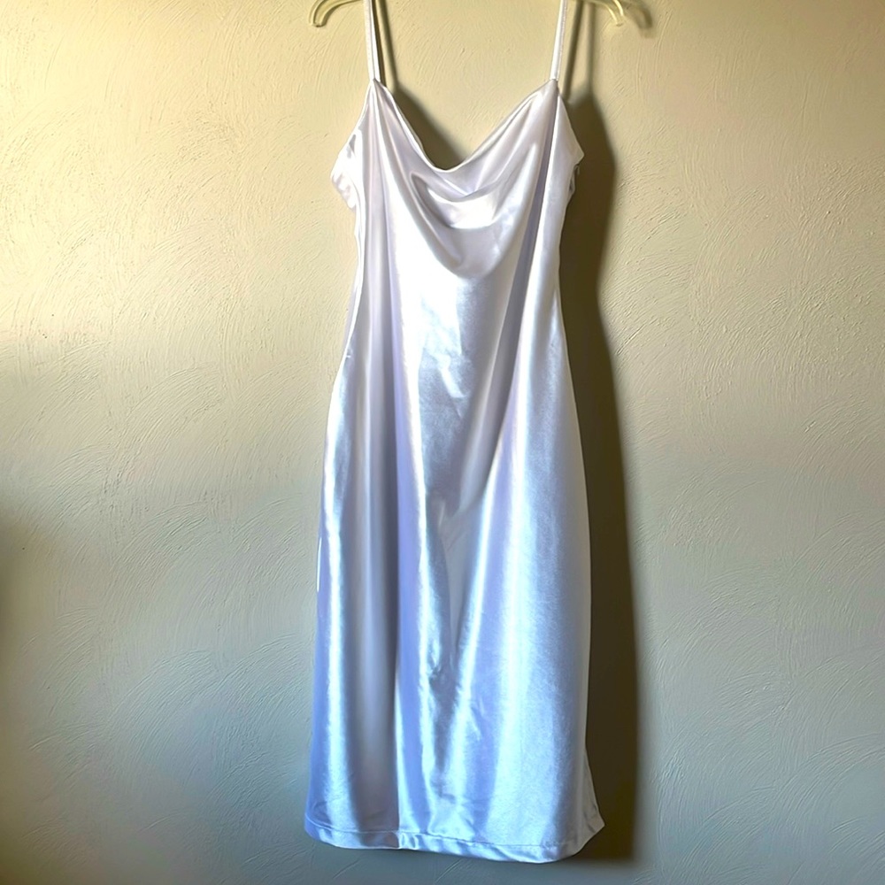 White midi slip dress